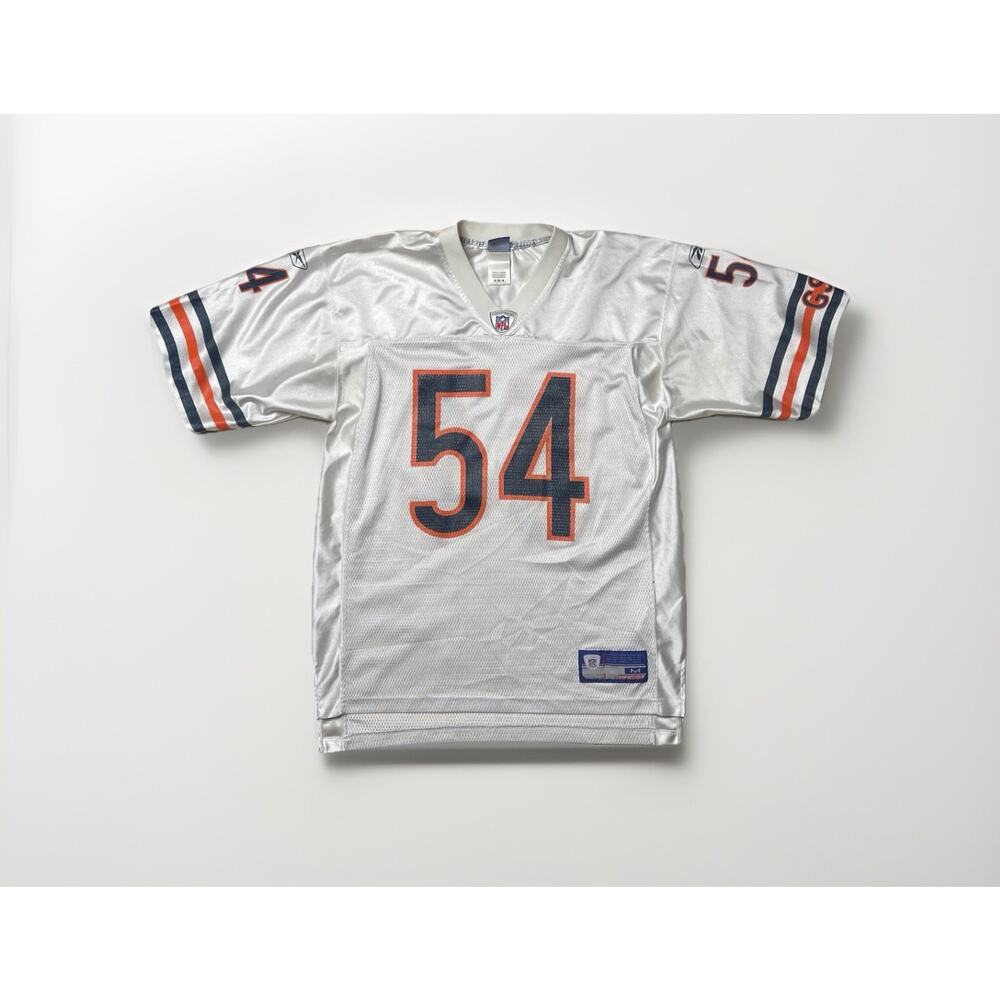 NFL Chicago Bears Reebok Size M White Brown Navy #54 Urlacher Polyester Jersey